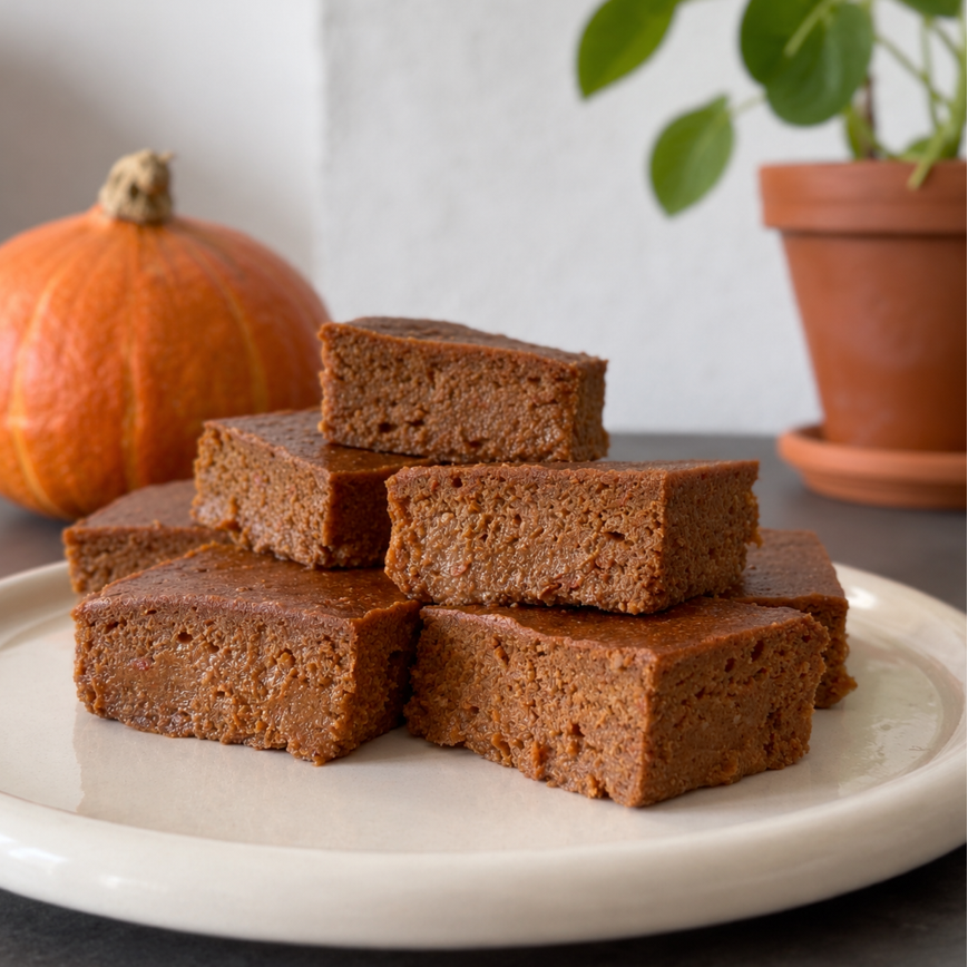 Kürbis-Blondies mit weißer Schokolade